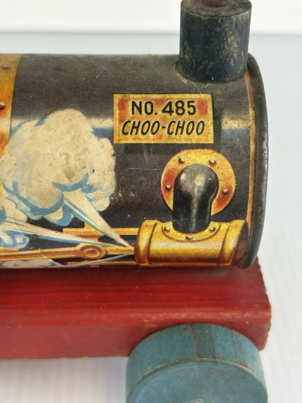 MICKEY MOUSE PULL TOY Train Engineer No. 485 Choo Choo Antique Fisher Price